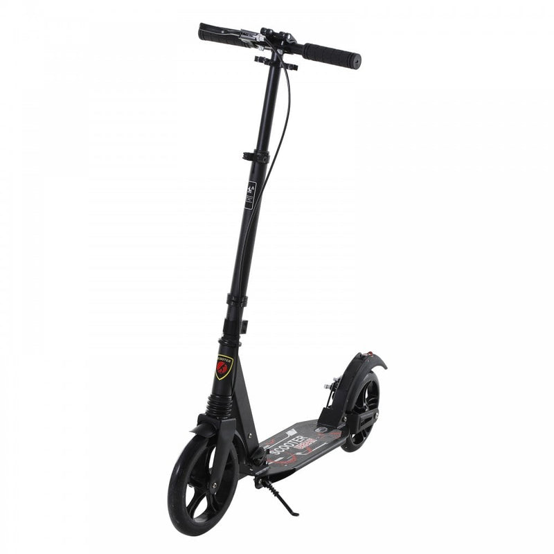 ALPINE SPIRIT Teen/Adults Aluminium Folding Kick Scooter w/ Adjustable Handlebar Black