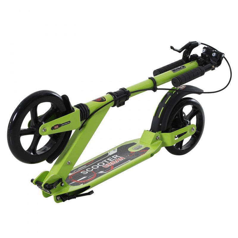 ALPINE SPIRIT Teen/Adults Aluminium Folding Kick Scooter w/ Shock Mitigation System Green