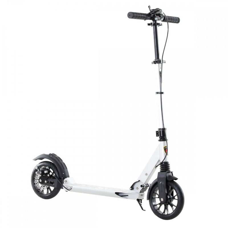 HOMCOM Teen/Adults Aluminium Folding Kick Scooter w/ Shock Mitigation System Silver