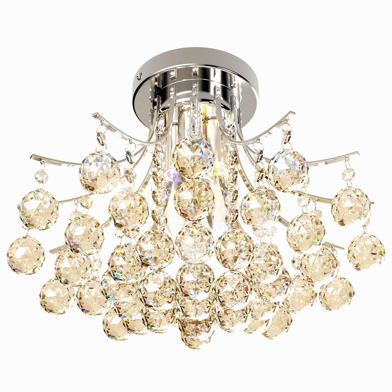 HOMCOM Crystal Ceiling Lighting Chandelier Mordern Style Pendant Light