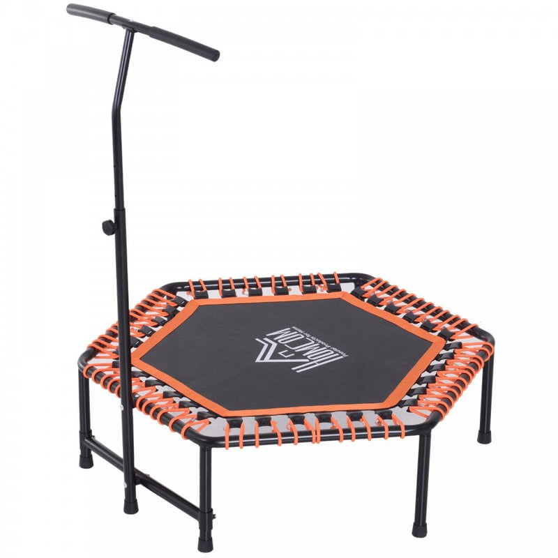 HOMCOM Mini Trampoline W Adjustable Handle Bar 121.92 x 122 138H cm