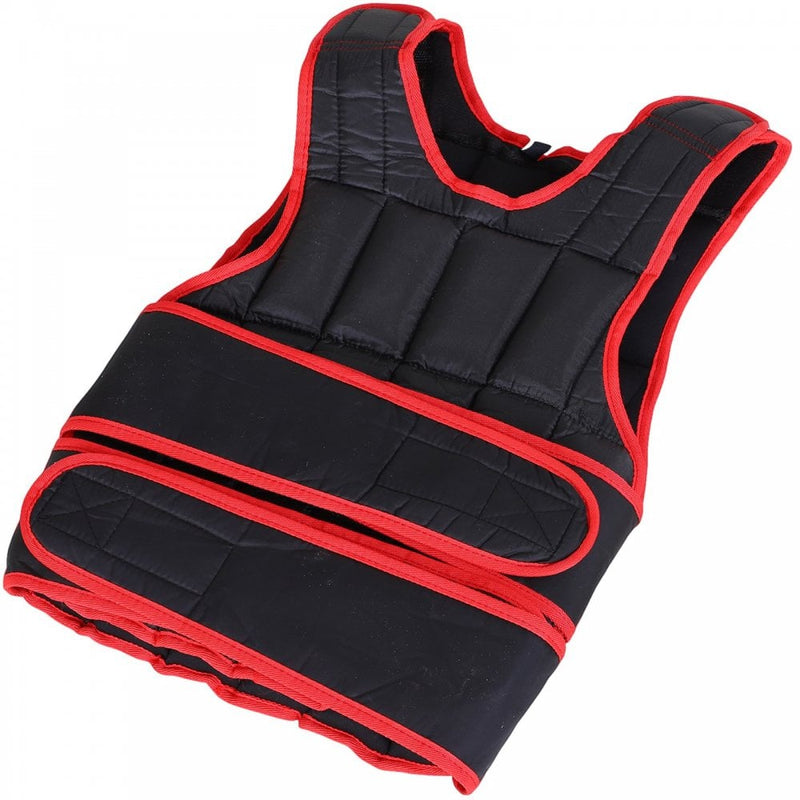 20kg Metal Sand Weight Adjustable Unisex Trainer Vest Black/Red