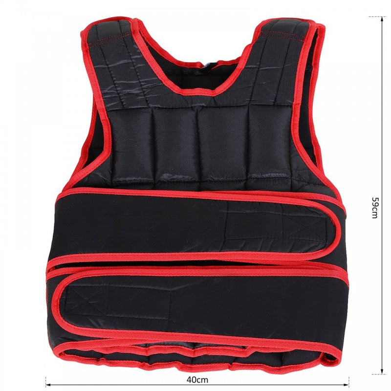 20kg Metal Sand Weight Adjustable Unisex Trainer Vest Black/Red