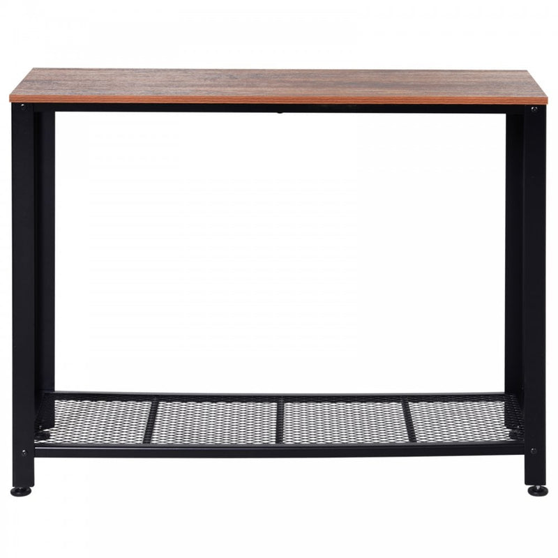 Steel Frame Industrial Style Console Table Brown/Black