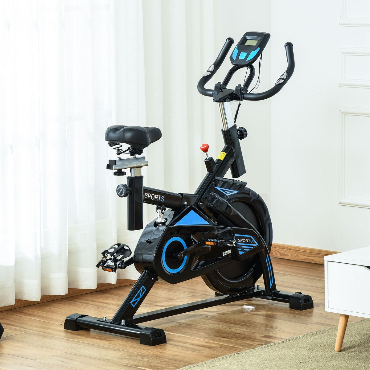 Stationary Exercise Bike with iPad Holder LCD Monitor Comfortable Se