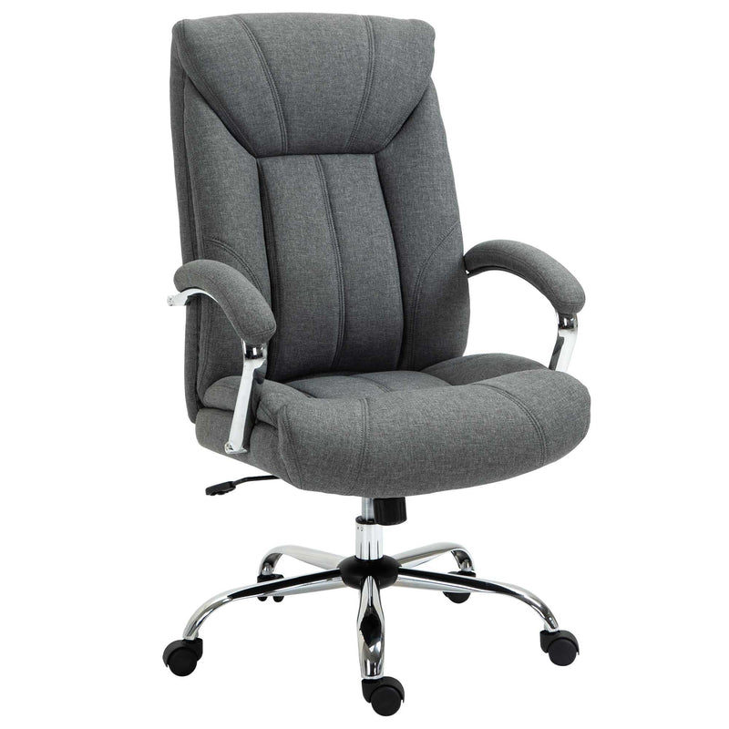 Vinsetto Grey/Black, Mid Back Ergonomic Desk Chair Swivel Fabric