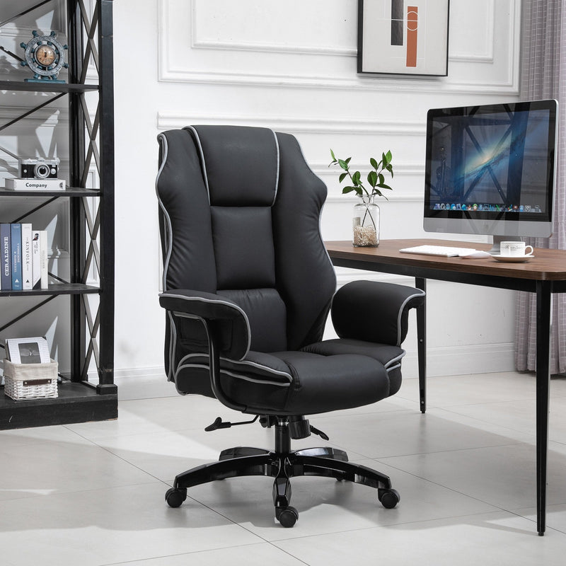 Vinsetto PU Upholstered Recliner Office Chair Black