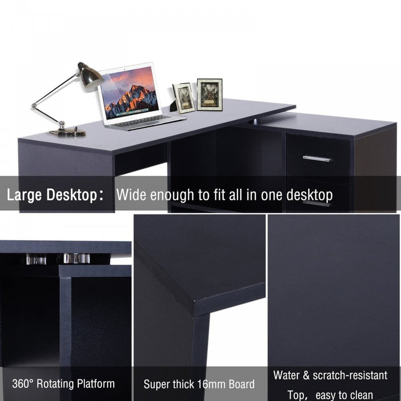 HOMCOM Corner Desk - Black