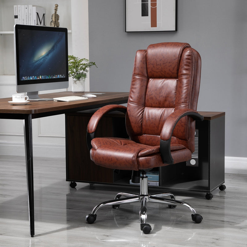 Brown computer on sale desk chair