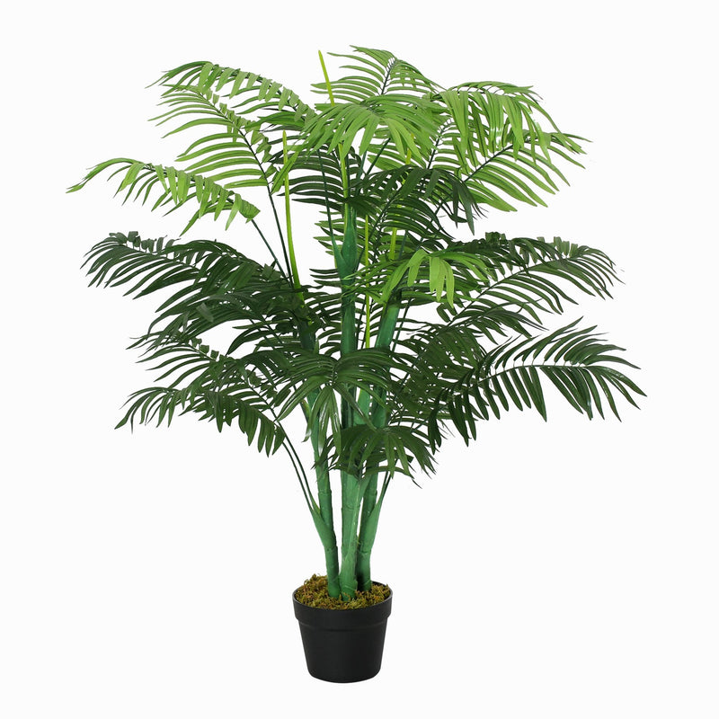 HOMCOM Artificial Palm Tree Decorative Plant 18 Leaves with Nursery Pot Fake Faux 125cm height