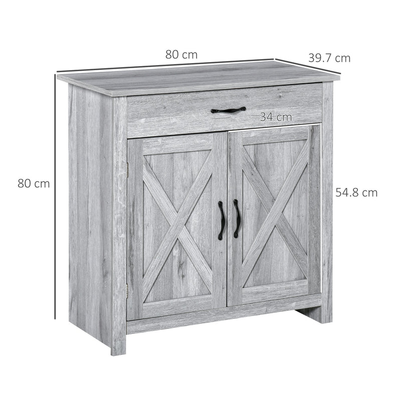 Farmhouse Barn Door Sideboard - Grey