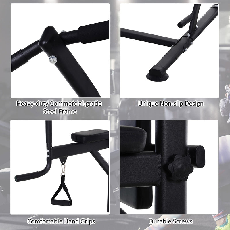 Adjustable&Folded Dip Stands Multi-Function Pull-ups Sit-ups