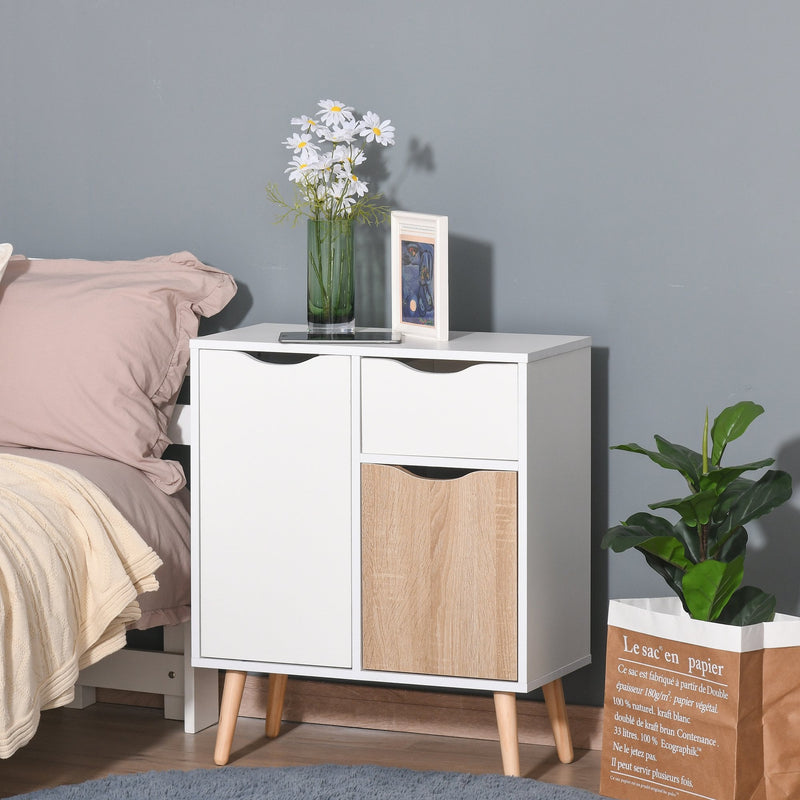 Floor Cabinet Storage Cupboard Sideboard with Drawer for Bedroom, Living Room, Entryway, Natural Bedroom