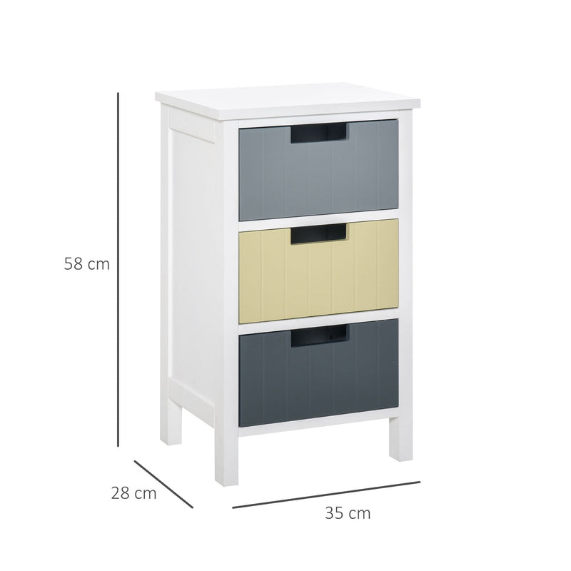 3 Drawer Storage Tower, Dresser Chest with Wood Top, Organizer Unit for Closets Bedroom Nursery Room Hallway Simple Living