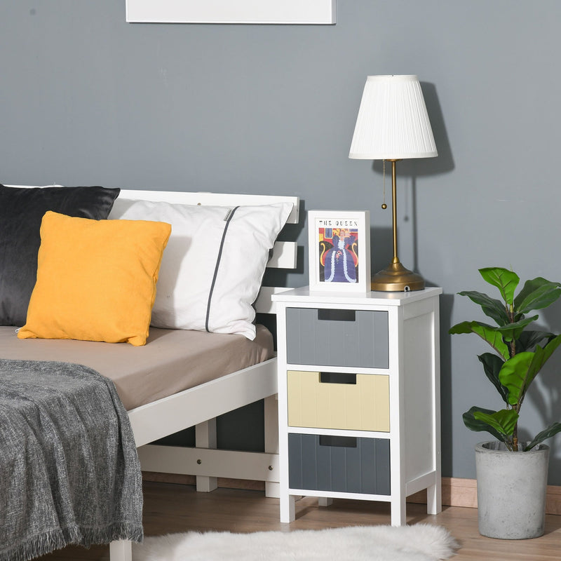 3 Drawer Storage Tower, Dresser Chest with Wood Top, Organizer Unit for Closets Bedroom Nursery Room Hallway Simple Living