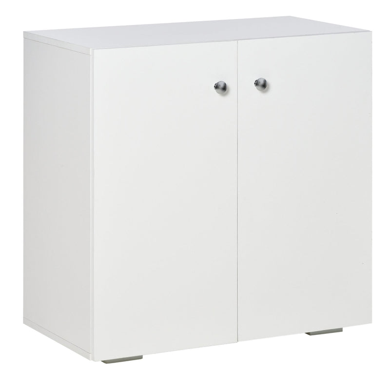 White cabinet with online doors and shelves