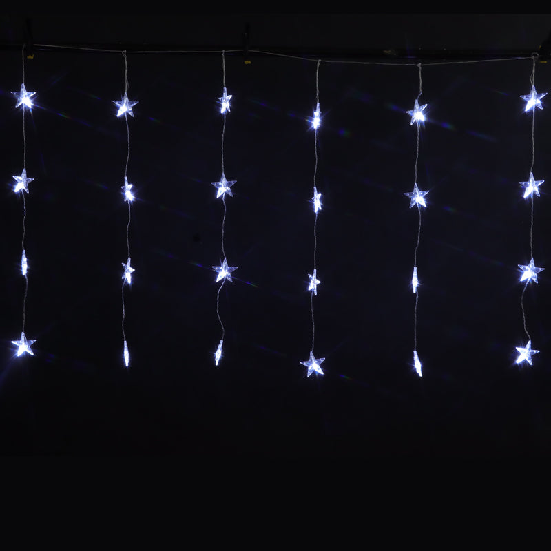 Christmas Sparkle Curtain Lights x 24 White LEDs - Mains Operated