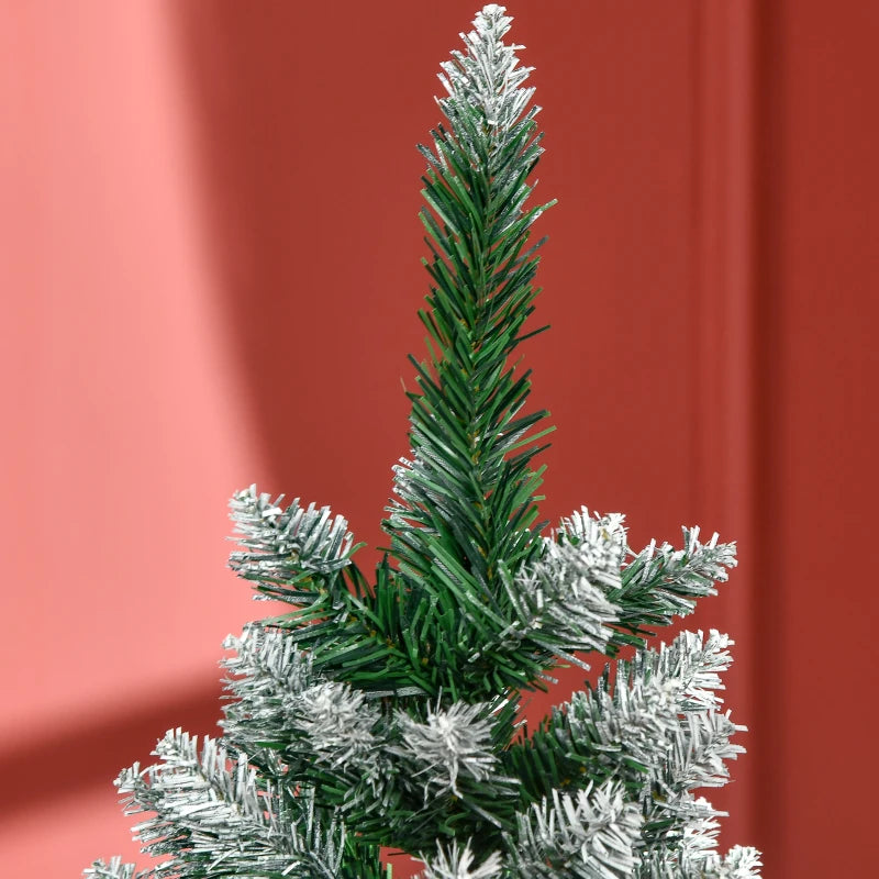 HOMCOM Christmas Tree Snow Dipped Slim 5'