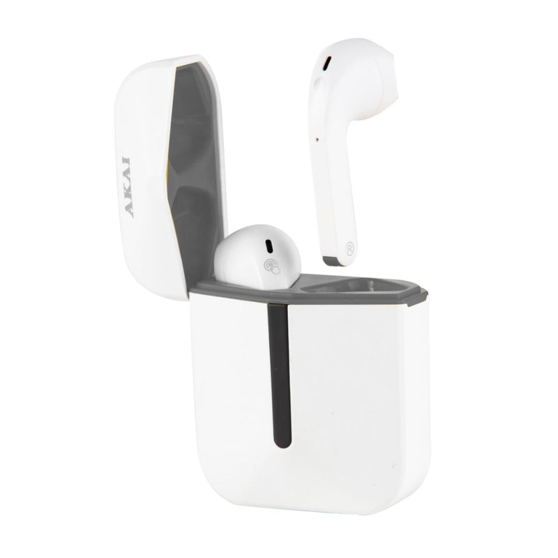 Akai Wireless Bluetooth Earbuds With Charging Case White