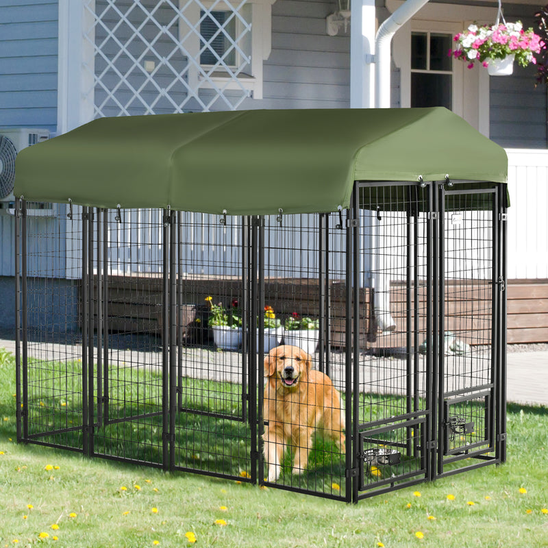 Pawhut outdoor covered hot sale dog box kennel