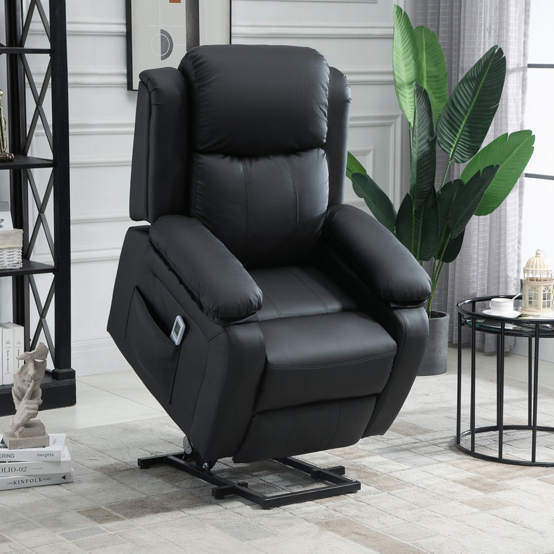 HOMCOM Riser and Recliner Chair Power Lift Reclining Chair with Remote, Black