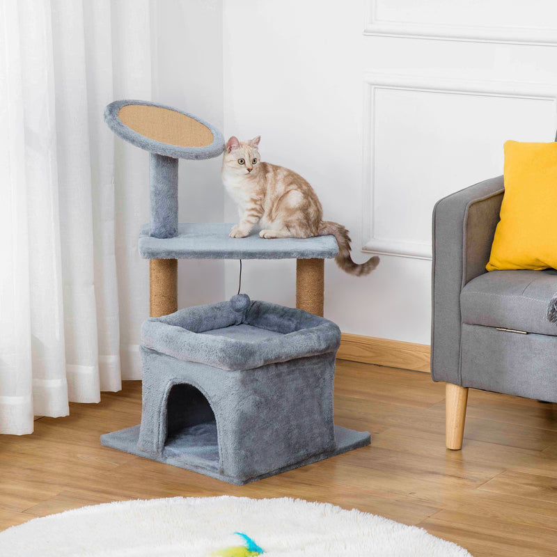 PawHut Cat Tree Tower w/ Scratching Posts Pad Condo Perch Bed Ball Kitten Toy