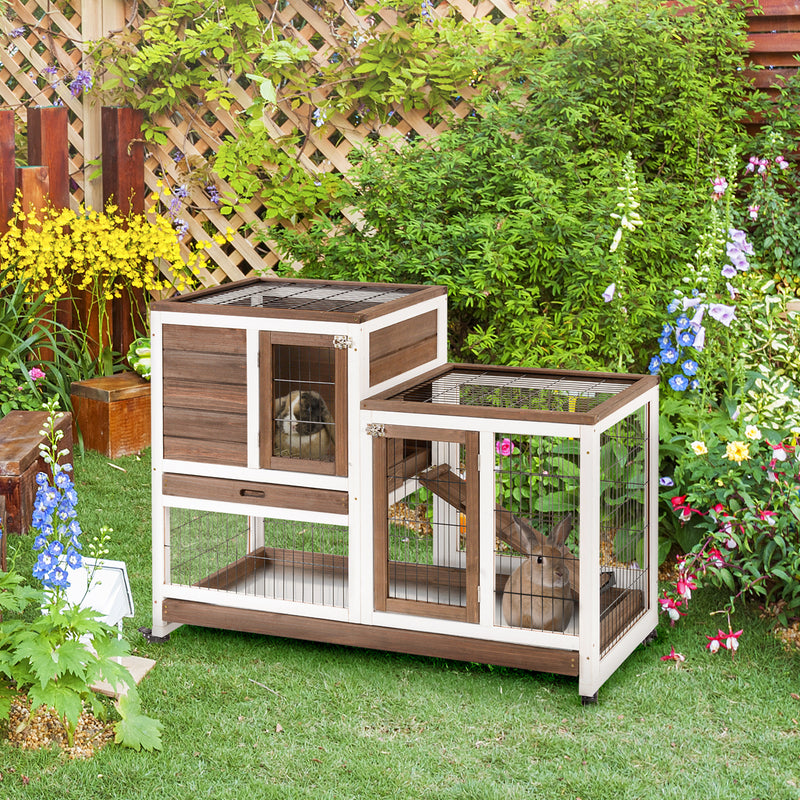 Pawhut wooden shop rabbit hutch