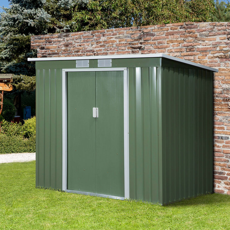 Outsunny 7 x 4ft Metal Garden Storage Shed w/ Double Door & Ventilation