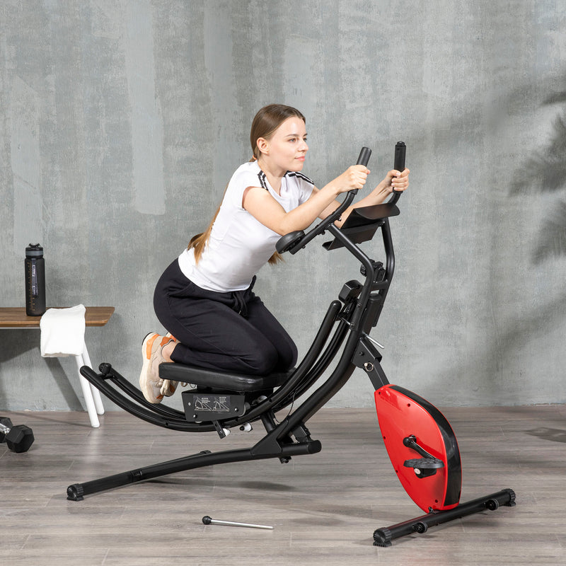 HOMCOM Abs Trainer and Exercise Bike w Adjustable Heights and Resista