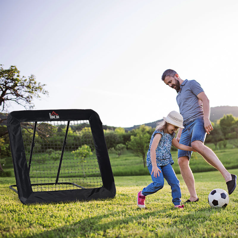 HOMCOM Football Training Net, Target Goal W/ Adjustable Angles - Black