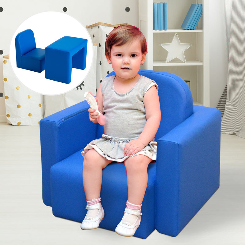 HOMCOM Kids Mini Sofa 2 In 1 Table Chair Set Children Armchair Seat Gi