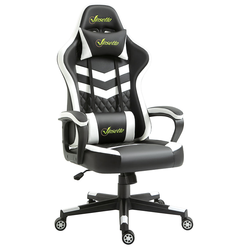 Vinsetto Racing Gaming Chair w/ Lumbar Support, Gamer Office Chair, Black White