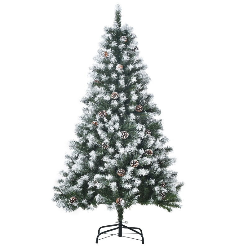 HOMCOM Christmas Tree Slim 5' with Pinecones