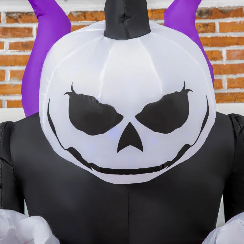 Halloween Inflatable Ghost with scary 7ft Horns LED display