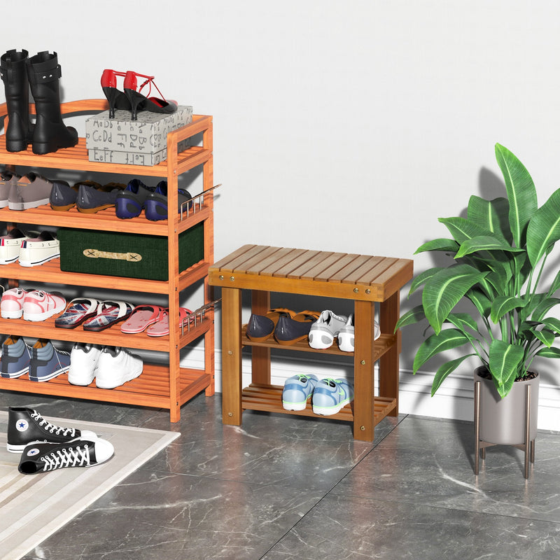Bench Slipper Shoe Storage Sitable Rack Organiser Wooden Shelf