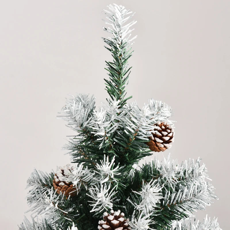 HOMCOM Christmas Tree Slim 5' with Pinecones