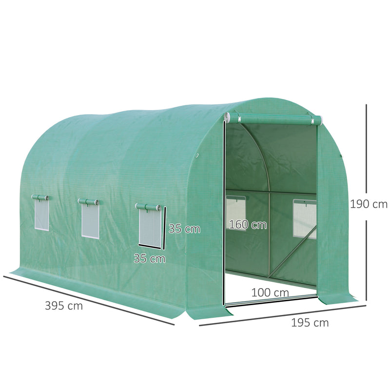 Outsunny Greenhouse Polytunnel Walk-in Flower Plant Steel 4 x 2 M Outdoor