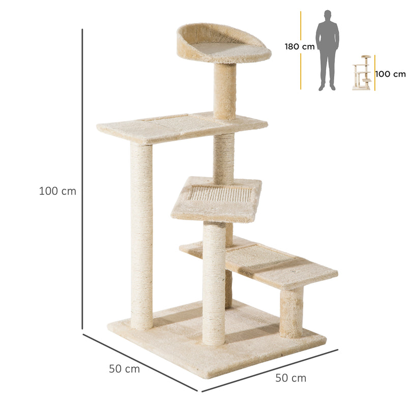 PawHut Cat Tree Scratcher Climbing Post Kitten Pets Scratching Furniture Tower