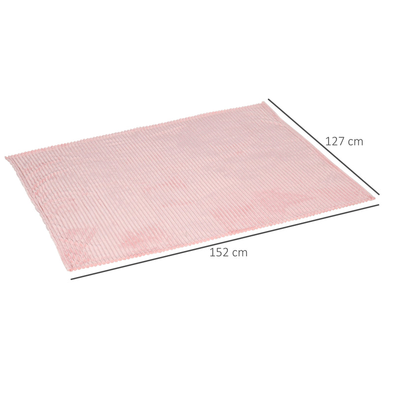 HOMCOM Flannel Fleece Blanket Single Size Throw Blanket for Bed 152x127cm Pink