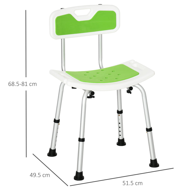 EVA Padded Shower Chair for Disabled Elderly with Back and Arms