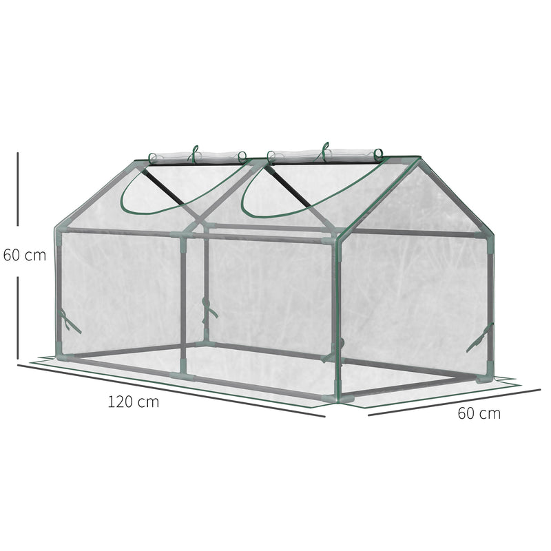 Outsunny Greenhouse Plants Foil Tomato Vegetable House W/ 2 Windows Clear