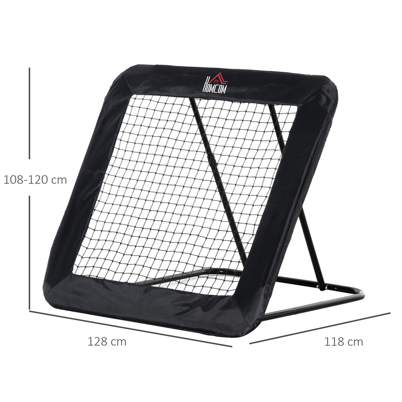 HOMCOM Football Training Net, Target Goal W/ Adjustable Angles - Black