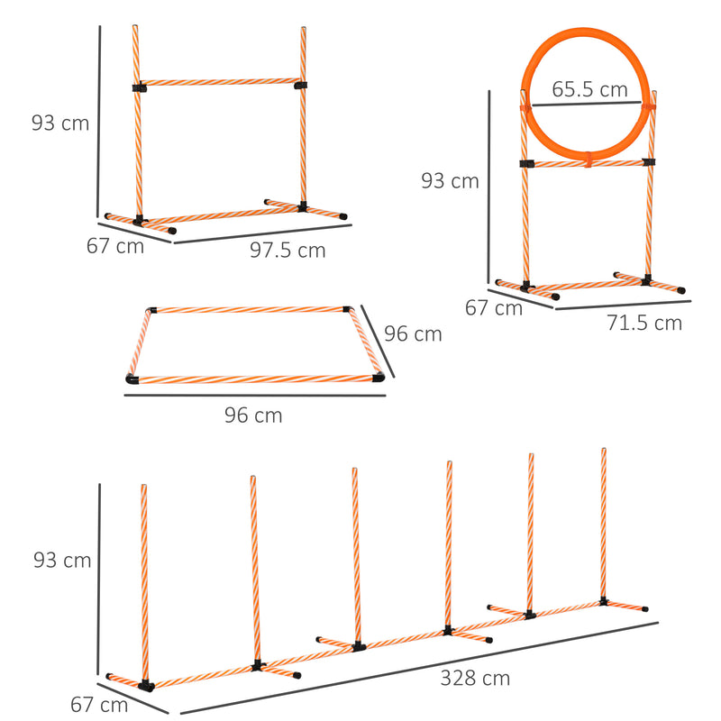 PawHut Pet Agility Training Equipment Dog Jump Hurdle Bar Obedience Training Set