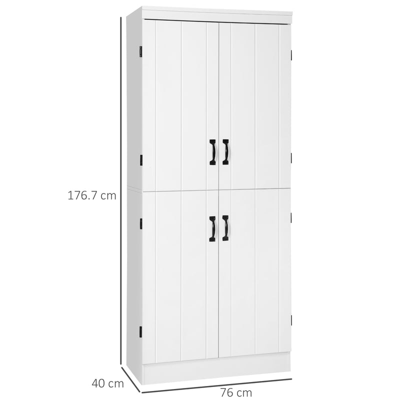 HOMCOM Kitchen Cupboard Storage Cabinet w/ 4 Doors and Adjustable Shelves,White