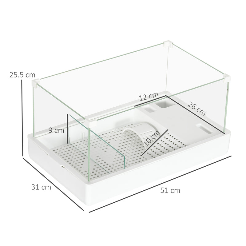 PawHut Turtle Tank, Glass Tank w/ Basking Platform, Reptile Habitat