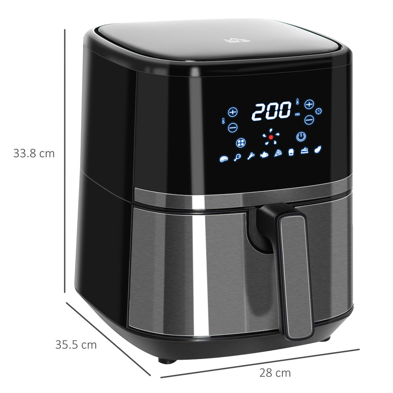 HOMCOM Air Fryer 4.5L 1500W with Digital Display Rapid Air Circulation Timer