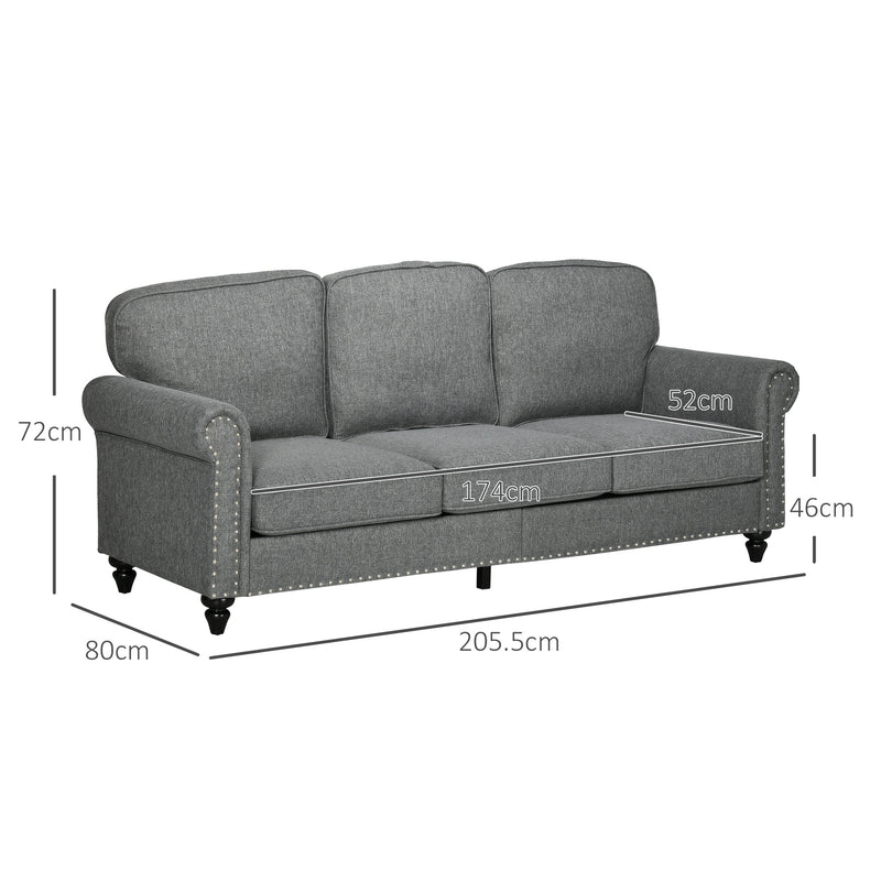 Grey store nailhead sofa