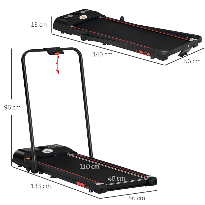 HOMCOM Foldable Walking Treadmill Aerobic Exercise Machine w/ LED Display