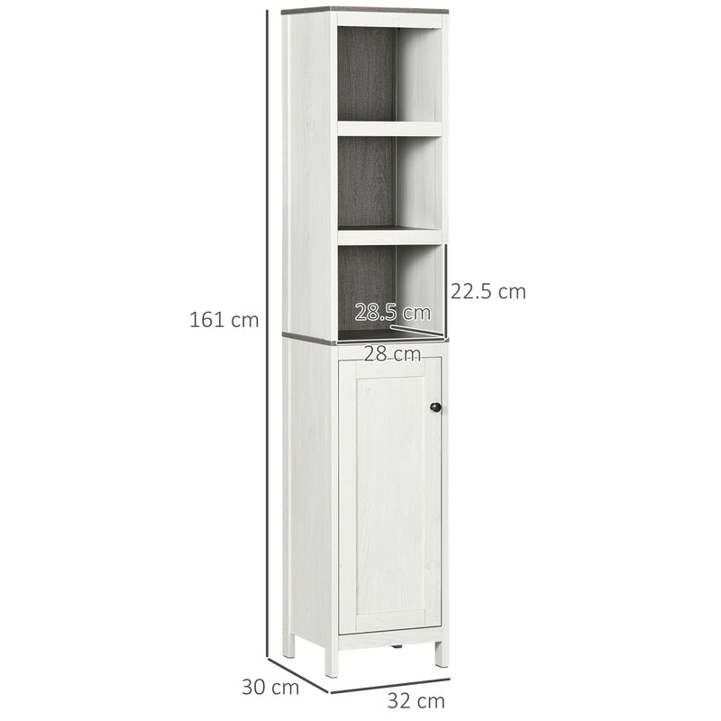 kleankin  Bathroom Storage Cabinet w/ Door Cupboard and Adjustable Shelf, White