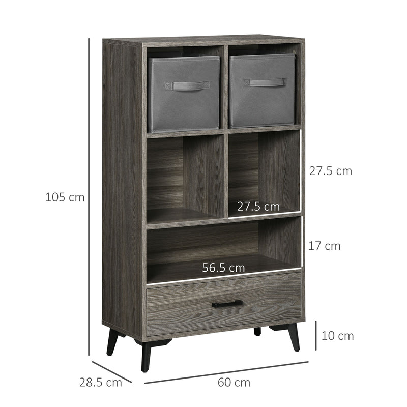 HOMCOM Freestanding Storage Cabinet, Display Shelf with Storage Drawers